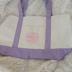 Lavender Trim Canvas Tote Bag Trader Joes